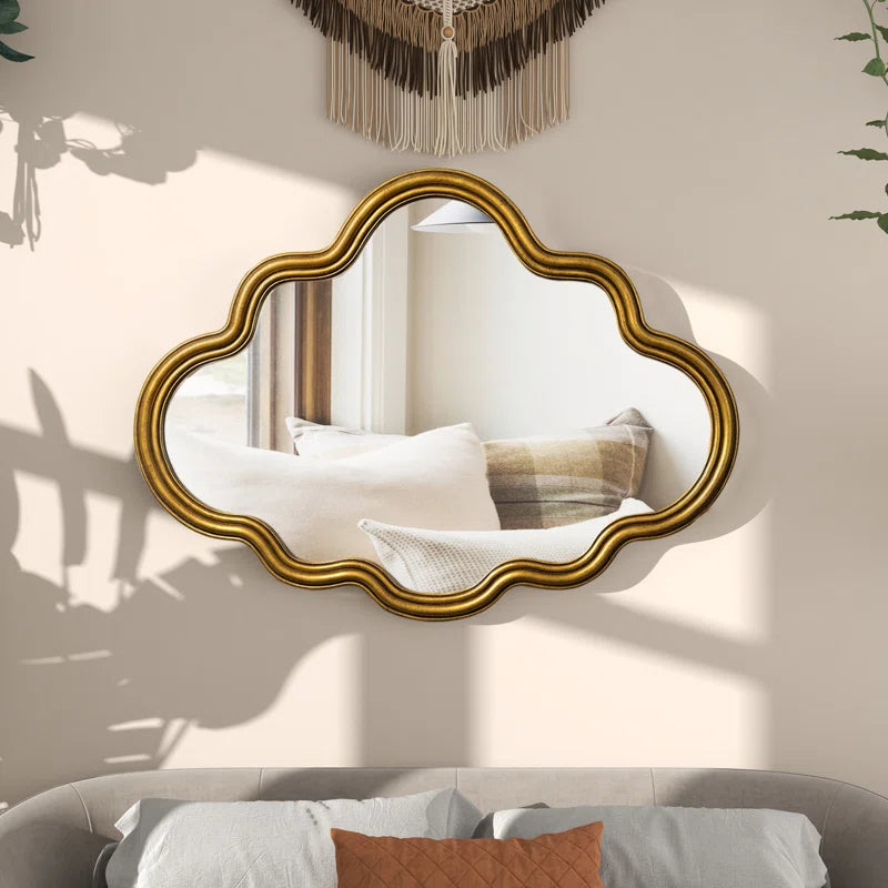 Cloud Shape Gold Wall Mirror Antique Gold Antique,Art Deco,Classic,Luxury,Vintage Mirror,Pu