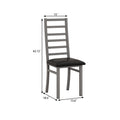 Metal Dining Chairs Set Of 2, Steel Legs And Pu Leather Seats, High Back Armless Dining Chairs, For Kitchen, Living Room, Grey Grey Steel