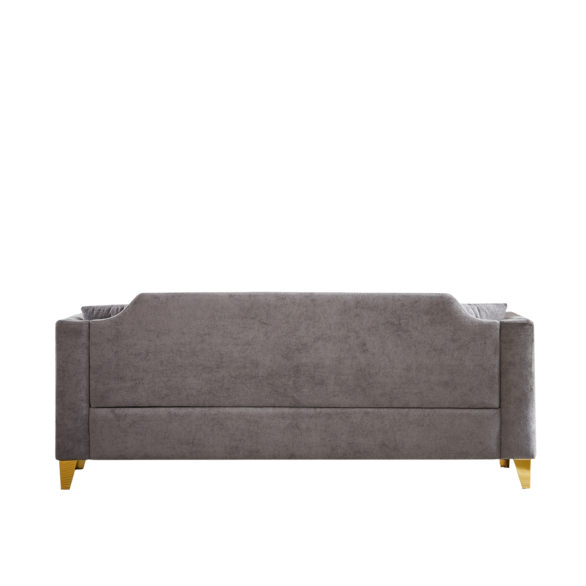Fx 81"Mid Century Design Modern Sofa,Chenille Pull Buckle Design Sofa For Living Room,Buttons Tufted With Copper Nail Decoration Armrest, With 2 Pillows,Modern Couch Upholstered Button And Metal Leg Grey Chenille Pine Foam Fabric 3 Seat