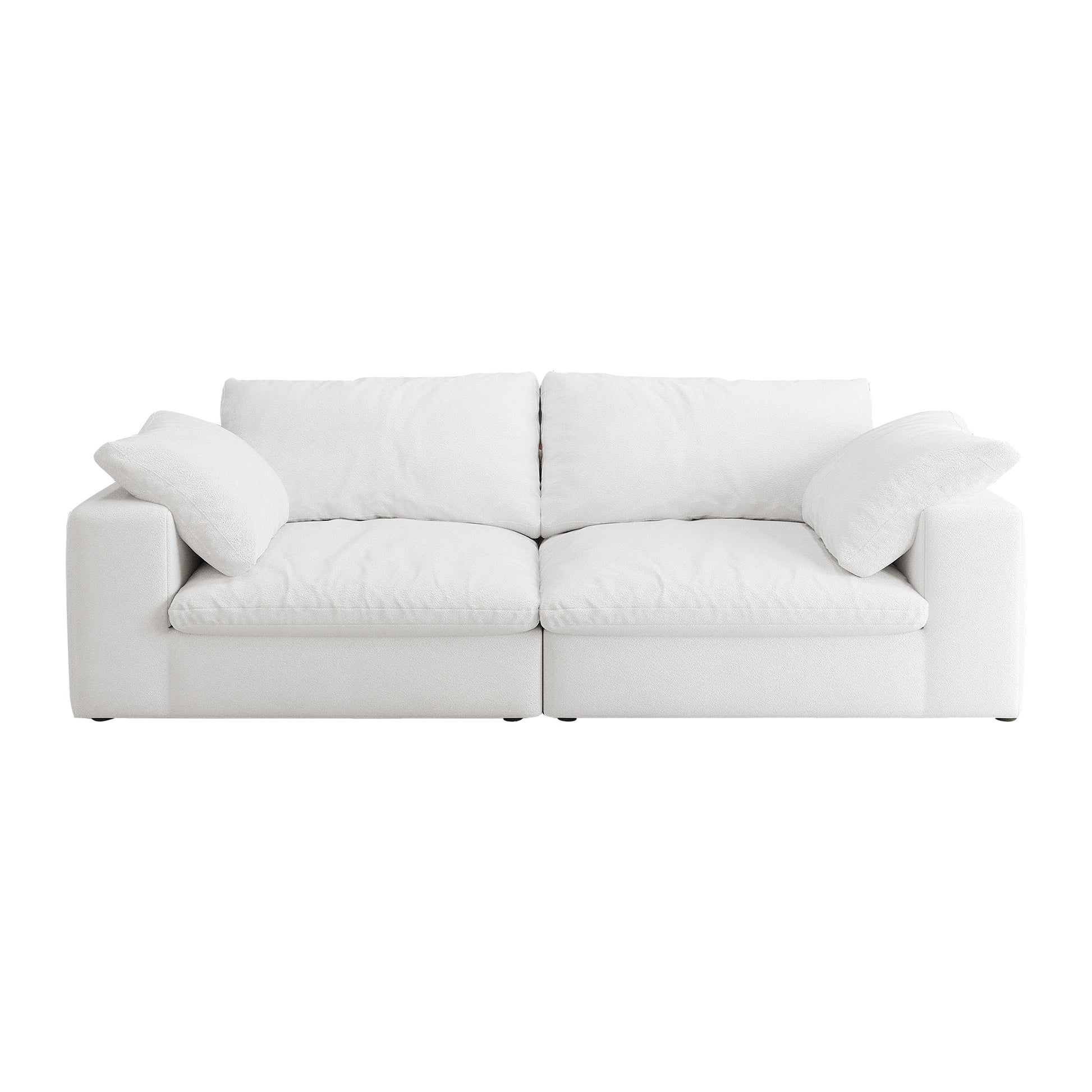 Modular Sectional Couch 80" Down Filled Modular Sectional Sofas For Living Room,Cushion Covers Removable Seater 2Seaters White Down Filling,Fabric 2 Seat