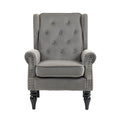 Coolmore Wood Frame Armchair, Modern Accent Chair Lounge Chair With Sturdy Wood Legs For Living Room Bedroom Dark Gray Dark Gray Foam Velvet