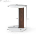 C Shaped End Table, Small Side Table For Couch, Sofa Table With Wood Frame For Living Room, Bedroom, Bedside, Rustic White And Walnut White Walnut Primary Living Space Coffee & End Tables Mdf