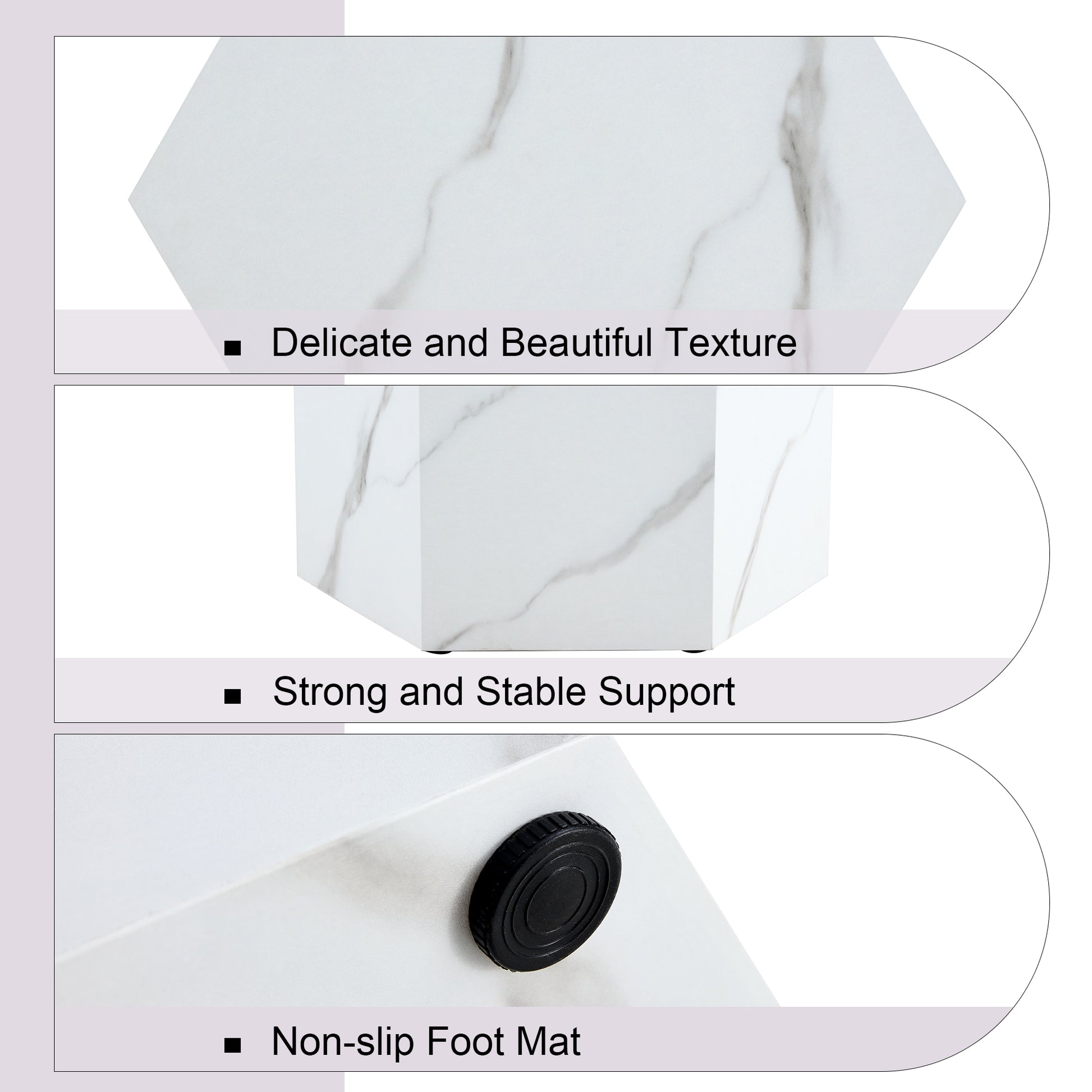 Modern Mdf Coffee Table, With Complex Texture Patterns, Style And Texture Coffee Table To Redefine Your Interior Decoration And Enhance Your Living Space, Stylish And Durable Design White Mdf