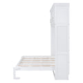 Queen Size Murphy Bed Wall Bed With Top Cabinets,White Queen White Plywood