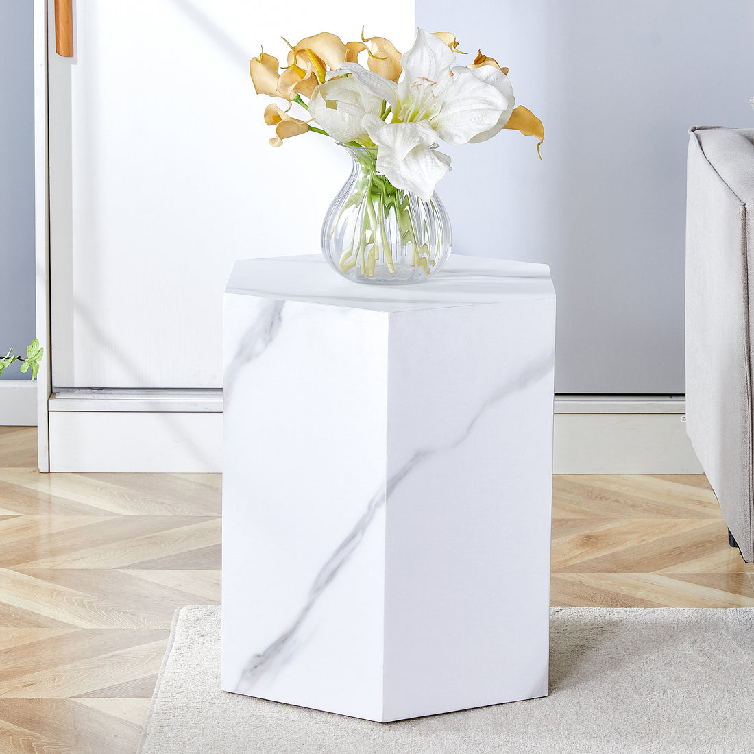 Modern Mdf Coffee Table, With Complex Texture Patterns, Style And Texture Coffee Table To Redefine Your Interior Decoration And Enhance Your Living Space, Stylish And Durable Design White Mdf