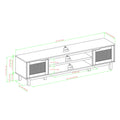 Modern Rattan Door Low Tv Stand For Tvs Up To 80 Inches Black Black 80 89 Inches Mdf Mdf