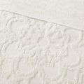 Tufted Cotton Chenille Medallion Fringe Coverlet Mini Set Off White Full Queen Full Off White Cotton
