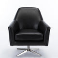 Paulina Black Leather Gel Swivel Armchair Black Foam Faux Leather