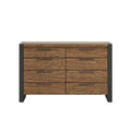 Phera Brown 8 Drawer Dresser Brown Engineered Wood