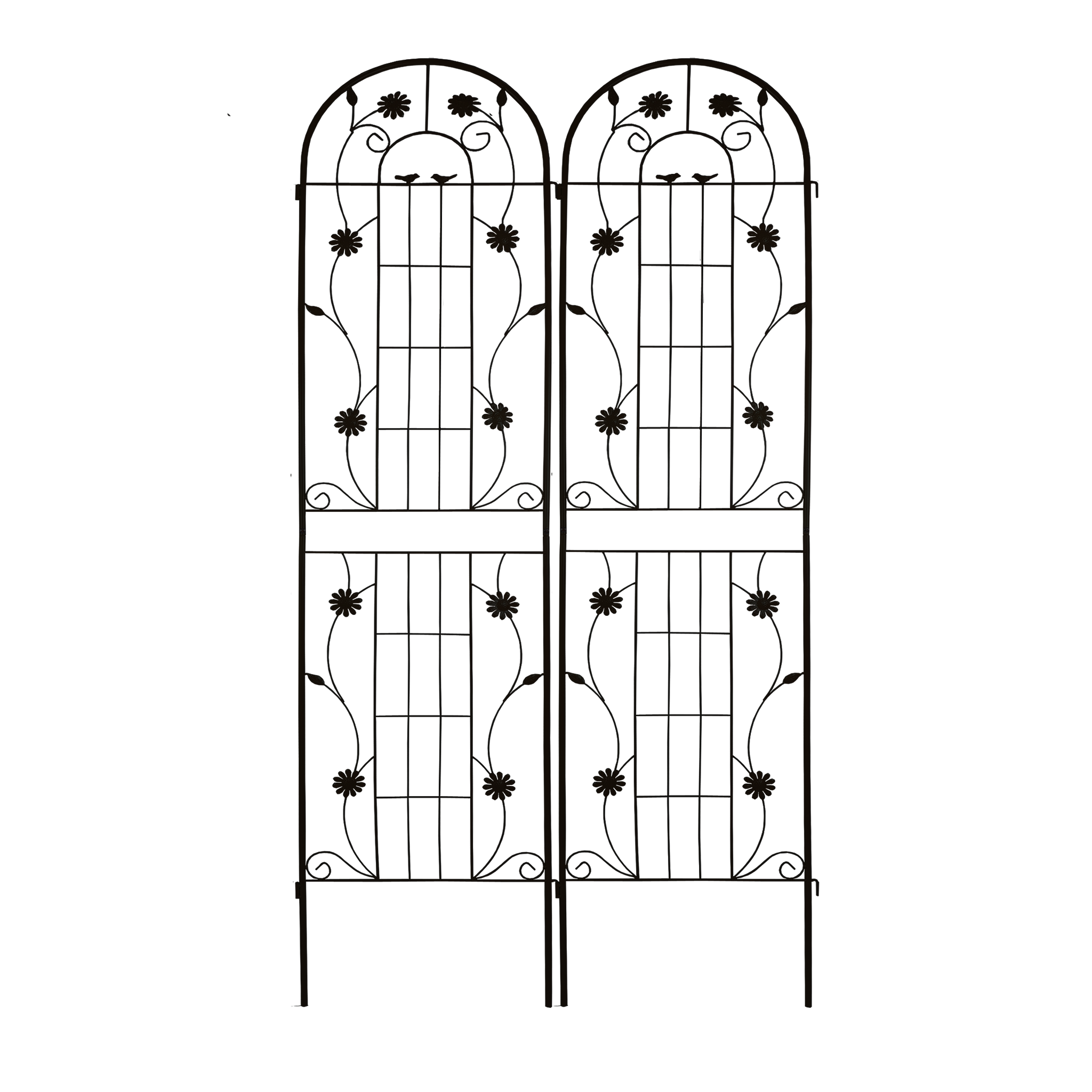 2 Pack Metal Garden Trellis 86.7" X 19.7" Rustproof Trellis For Climbing Plants Outdoor Flower Support Black Black Garden & Outdoor French Iron