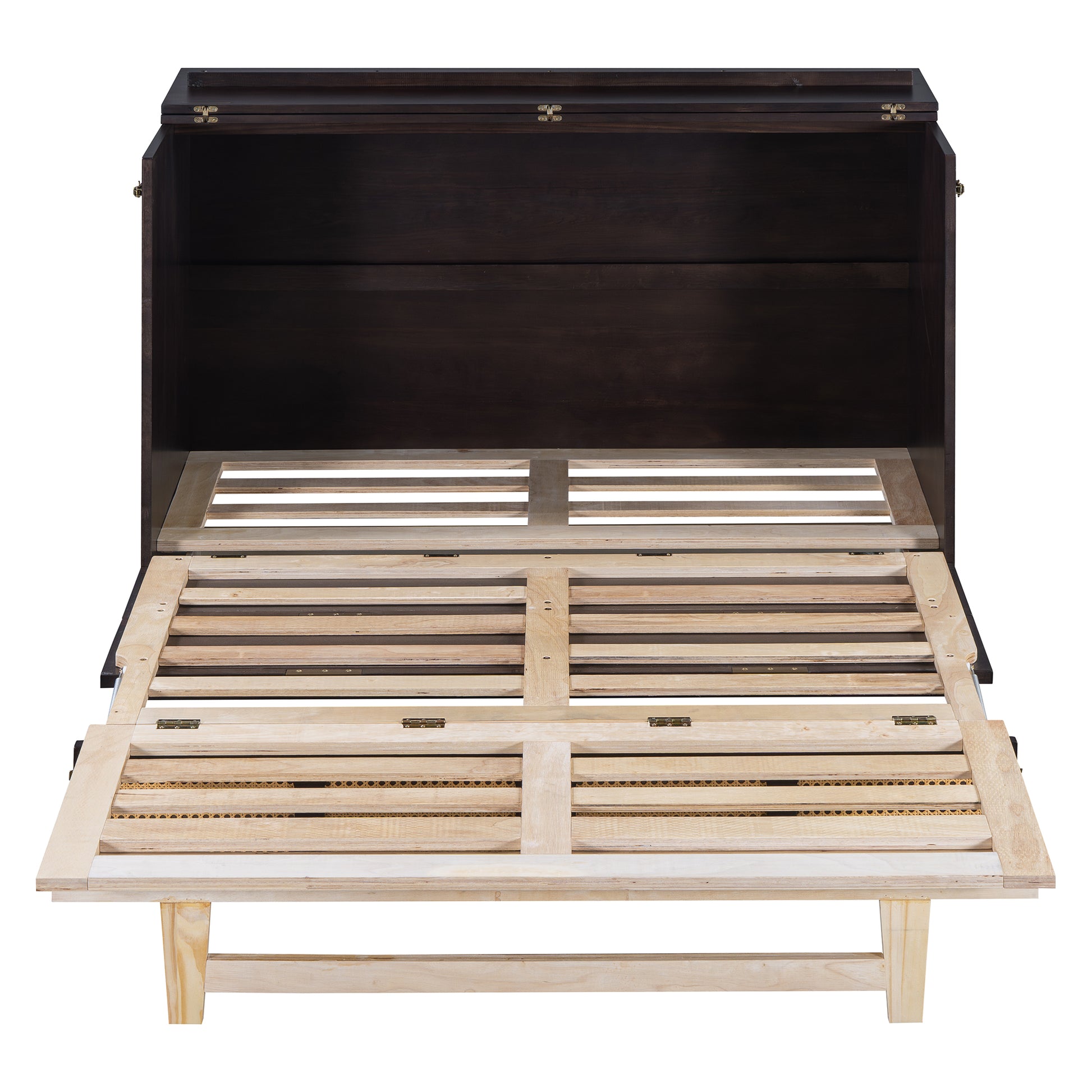 Full Size Murphy Bed With Large Drawers,Espresso Full Espresso Plywood