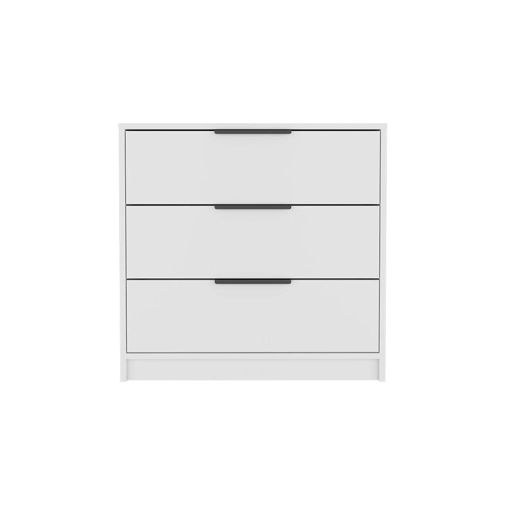 Kaia 3 Drawers Dresser, Superior Top White White Bedroom Modern Particle Board Particle Board