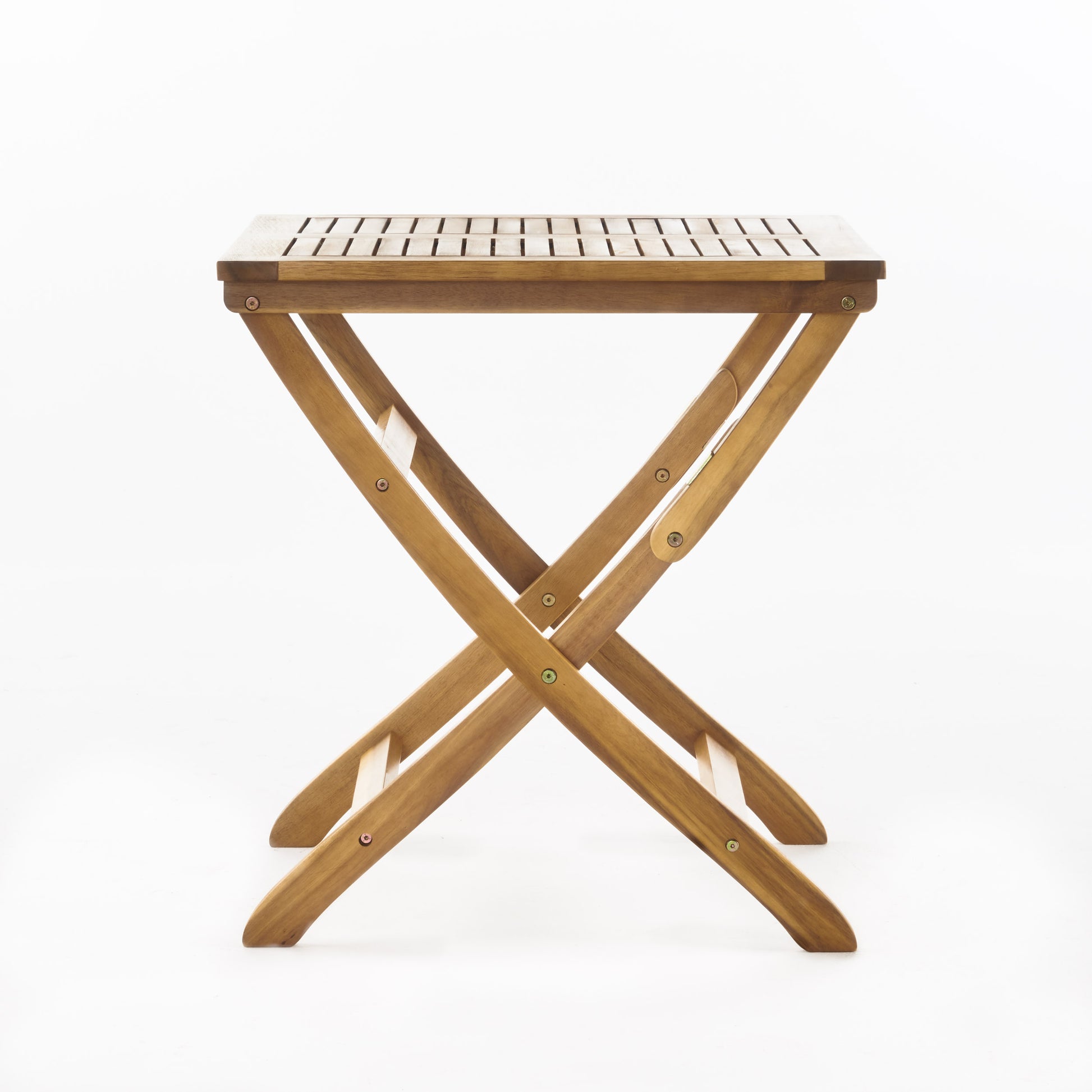 Positano 25 Inch Foldable Bistro Table Natural Acacia Wood