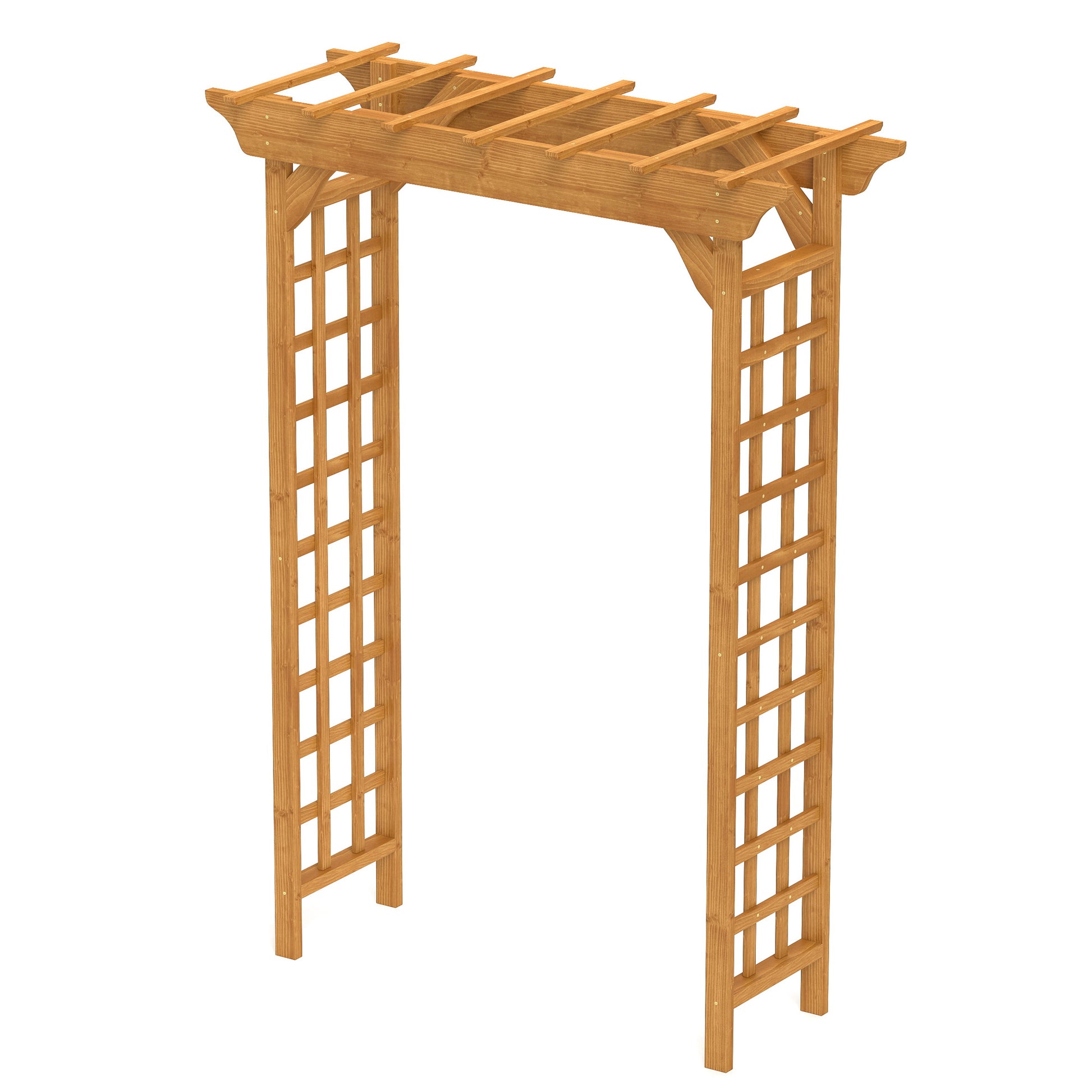 Wooden Arbor, Wedding Arch For Ceremony, Wood Trellis For Plant Climbing, Christmas Decor Pergola For Garden Backyard Yellow Solid Wood