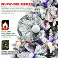 8Ft Pe Pvc Pine Mixed Christmas Tree With Colorful Warm Light 10 Function Led, Memory Wire & Easy Power Technology Green,White Polyethylene