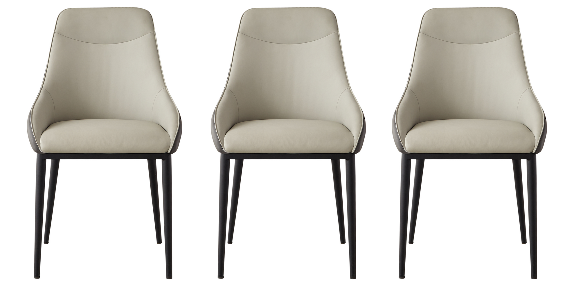 Dining Chair Modern Pu Leather Dining Room Chair With Sturdy Metal Legs, Upholstered Seat Dinner Chairs Accent Side Chairs For Indoor Kitchen Living Room Black And White, Set Of 2 Brown,Ivory Sponge Pu Leather