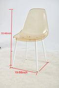 Dining Chair,Set Of 4,Metal Leg,Plastic Seat,Transparent Yellow Yellow White Iron Plastic