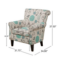 Jasmine Club Chair White Blue Fabric