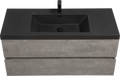 48'' Wall Hung Bathroom Vanity In Ash Gray With Black Top 24Vedi 48B 2 Grey Wall Mounted Plywood
