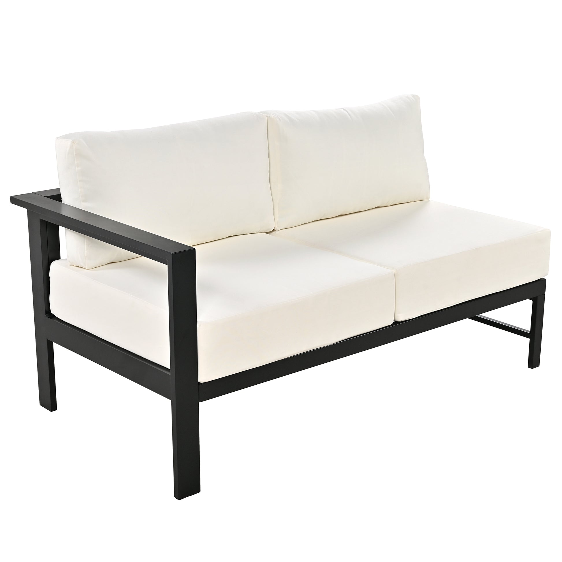 U Shaped Multi Person Outdoor Sofa Set, Suitable For Gardens, Backyards, And Balconies. White Seats 6 Aluminum