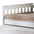 White Slatted Armrest Twin Daybed With Roll Out Bed Box Spring Not Required Twin White Wood White Wood