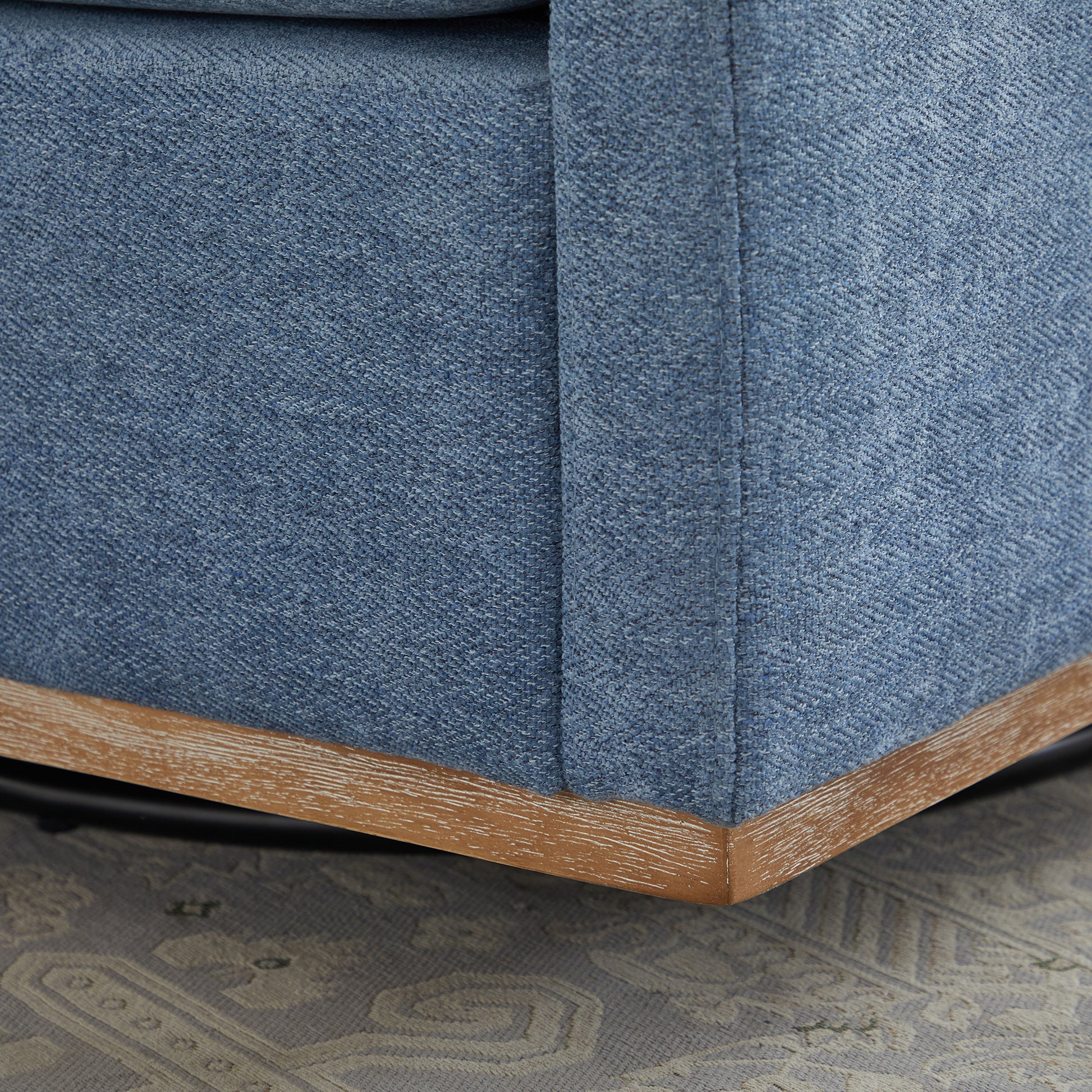 30.7"W Square Upholstered Swivel Accent Chair And Comfy Accent Single Sofa Chair, 360 Degree Club Chair, Lounge Armchair For Living Room Bedroom Apartment Nursery. Blue Blue Chenille