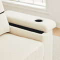 86.5 Inch Sofa Couch Deep Seat Sofa With Two Storage Spaces, T Pyce Charging Portsusb Charging Ports & 2 Cup ,Corduroy 3 Seater Couch, Modern Sofas For Living Room Beige Foam Corduroy 3 Seat