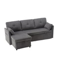 United We Win Furniture, Modular L Shaped Sofa, Modular Long Sofa With Reversible Chaise Lounge, Sofa Bed, Sleeper Sofa, Modular Sofa Combination With Storage Seats. Dark Grey Velvet 4 Seat