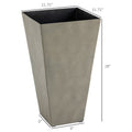 Outsunny Set Of 3 Tall Planters With Drainage Hole, 28