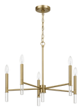 Courtyard Five Light Golden Brass Candle Light Chandelier 24