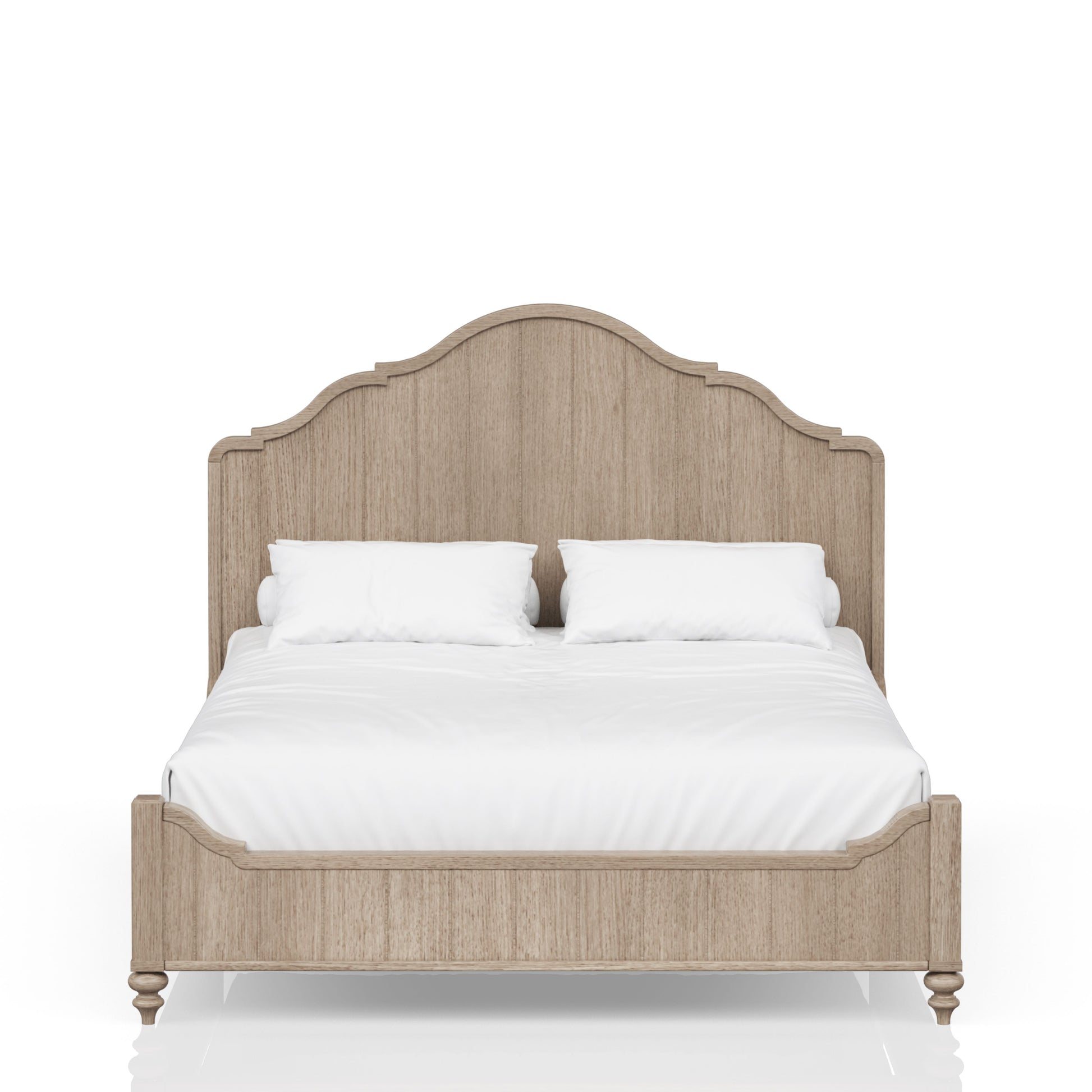 Queen Panel Bed In Sand Finish With Transitional Casual Design Queen Sand Solid Wood Mdf