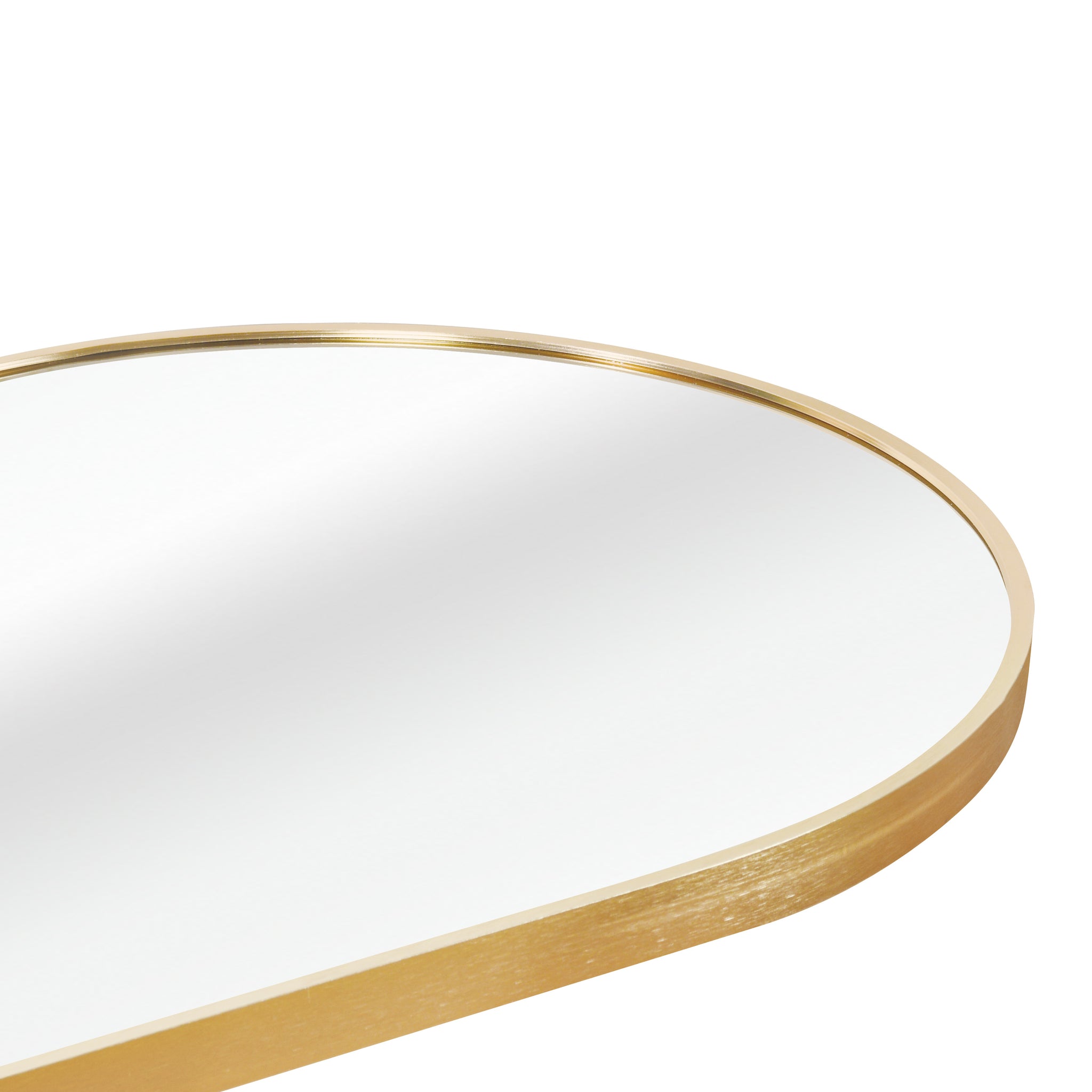 Gold 63 X 20In Pill Shaped Full Lenghth Mirror Or Bathroom Mirror Gold Classic Mdf Glass Aluminium