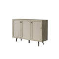 Storage Cabinet With Three Doors,Wood Sideboard Buffet Storage With Adjustable Shelf,Wood Coffee Bar Cabinet,Kitchen Buffet Cabinet Cupboard,46.85''W X 13.5''D X 30.7''H.Gray Gray Particle Board Mdf