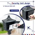 Mailbox Cast Aluminum Black Mail Box Postal Box Security Heavy Duty Black Aluminium
