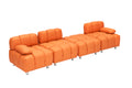 A 90.60 Inch Technology Cloth Orange Sofa, Waterproof, Stain And Cat Scratch Resistant, Can Comfortably Sit In The Apartment Bedroom Without Taking Up Space. Orange Polyester Blend 4 Seat