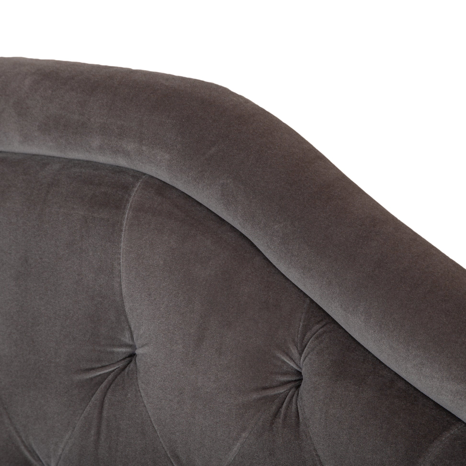 Upholstered Headboard, Diamond Tufted Design, Arched Structure, Easy Assembly, Grey Grey Fabric