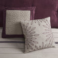 7 Pc Pieced Faux Suede Comforter Set Purple Queen Queen Purple Polyester