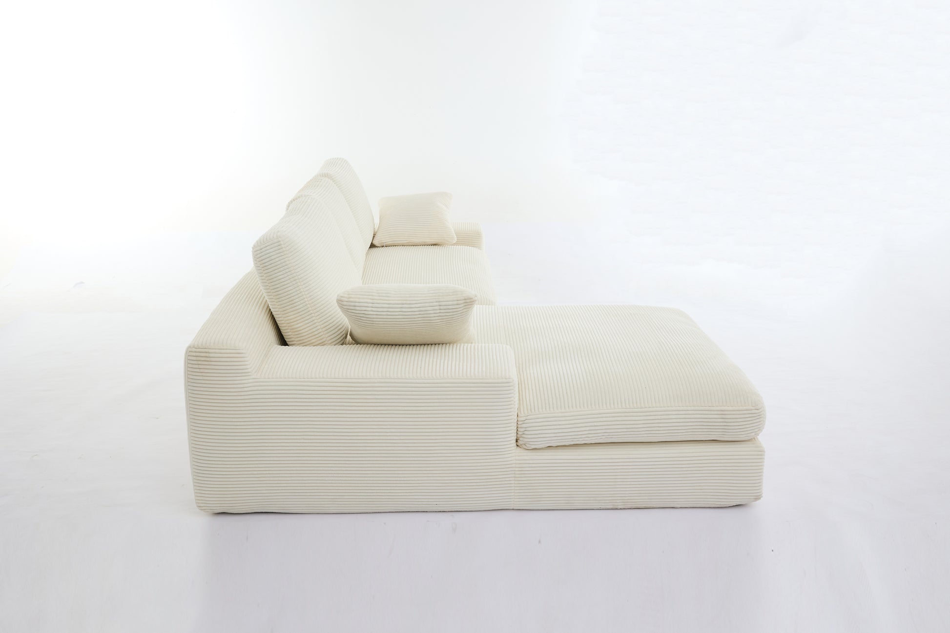 99*69" Modular Sectional Living Room Sofa Set, Modern Minimalist Style Couch, Upholstered Sleeper Sofa For Living Room, Bedroom, 2 Pc Free Combination, Installation Free Sofa, L Shape, White White Primary Living Space Soft Minimalist,Modern Foam Spring 4