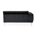 Luxurious Black Velvet 4 Seater Sofa With Ultra Soft Cushions, Metal Silver Legs Decor With Exquisite Craftsman, And Timeless Elegance, Perfect For Elevating Modern And Sophisticated Living Spaces Black Velvet Wood Primary Living Space Pillow Back Soft