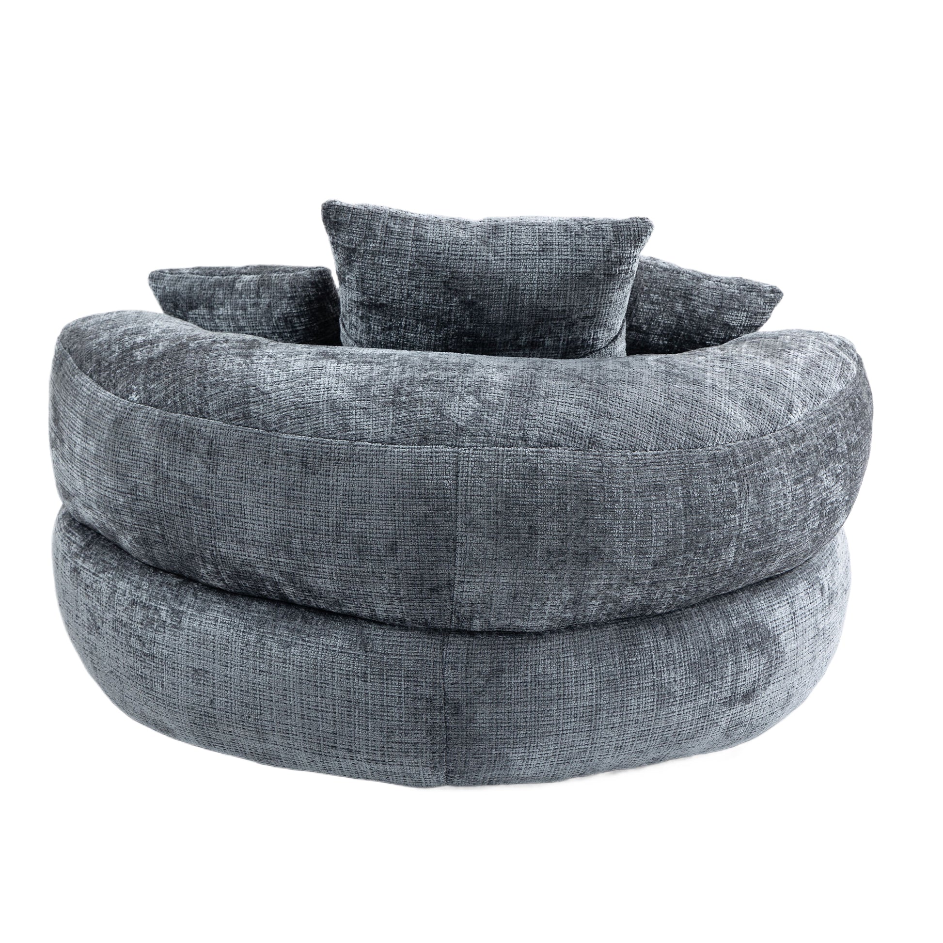Coolmore Lazy Sofa Durable Comfort Lounger High Back Bean Bag Chair Couch With Three Pillows For Adults And Kids, Indoor & Outdoor, Single Gaming Sofa Chair For Bedroom,Office Gray Chenille Gray Foam Chenille 1 Seat