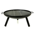 23 Inch Outdoor Fire Pit, Durable Wood Burning Fireplace Bowl With Grill Rack For Patio Garden, Backyard, Porchcamping, Bbq, Picnic Bonfire Black Garden & Outdoor Steel