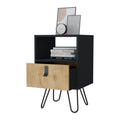 Kimball Nightstand, Large Storage Design With Hairpin Legs, Drawer An Open Shelf Multicolor 1 Drawer Bedroom Open Storage Contemporary Pine Shelving Pine Particle Board Engineered Wood