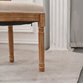 French Country Dining Chairs With Round Back Set Of 2, Upholstered, Solid Wood Legs, Accent Side Chairs For Living Room, Wedding Event Cream Cushion Cream Light Brown Dining Room Round Modern Banquet Chair Rubberwood Cotton Linen Rubber Wood