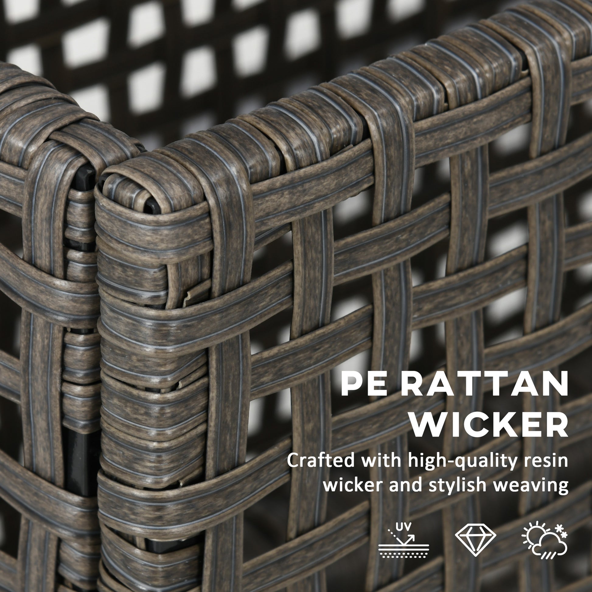 Outsunny Patio Wicker Pool Float Storage With Wheels, Outdoor Rolling Pe Rattan Pool Caddy, Includes Compartment And Basket, For Pool, Garden, Deck, Light Gray Gray Steel