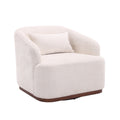 Coolmore Swivel Barrel Chair, Comfy Round Accent Sofa Chair For Living Room, 360 Degree Swivel Barrel Club Chair, Leisure Arm Chair For Nursery, Hotel, Bedroom, Office, Lounge White Boucle White Primary Living Space Foam Boucle
