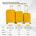 Hardside Luggage Sets 3 Pieces, Expandable Luggages Spinner Suitcase With Tsa Lock Lightweight Carry On Luggage 20Inch 24Inch 28Inch Antique Yellow Polypropylene