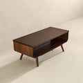 Alice Coffee Table Walnut Brown Leather