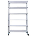 6 Tier 6000Lbs Capacity Nsf Metal Shelf Wire Shelving Unit, Heavy Duty Adjustable Storage Rack With Wheels & Shelf Liners For Commercial Grade Utility Steel Storage Rack, Chrome 82