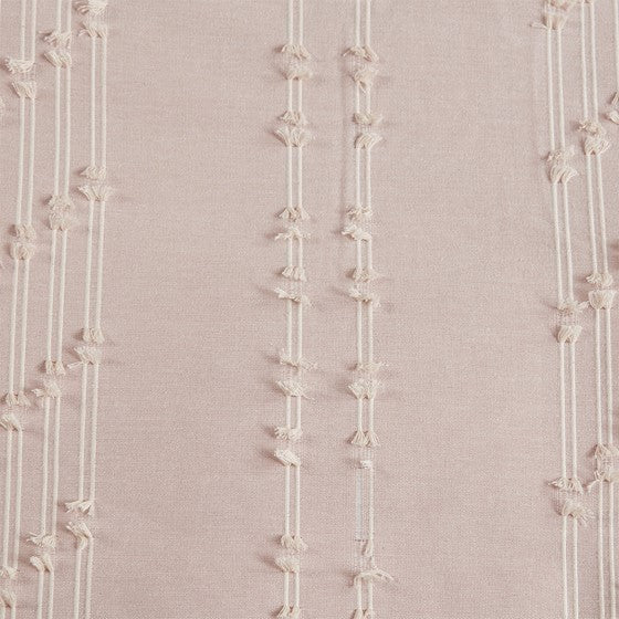 3 Piece Cotton Jacquard Duvet Cover Set Queen Pink Cotton