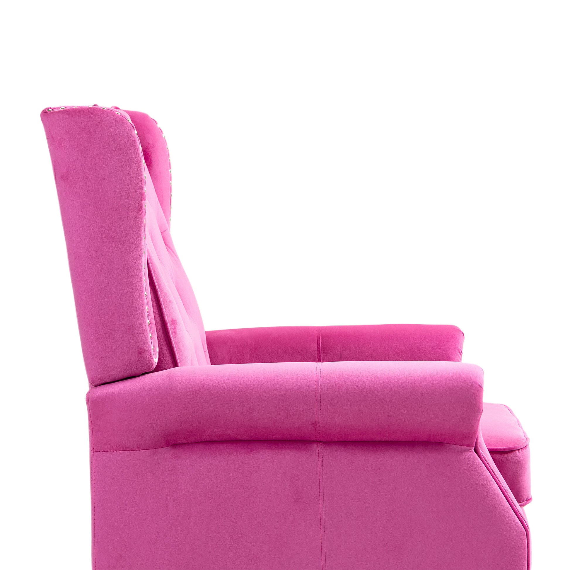 Coolmore Wood Frame Armchair, Modern Accent Chair Lounge Chair With Sturdy Wood Legs For Living Room Bedroom Red Red Primary Living Space Foam Velvet